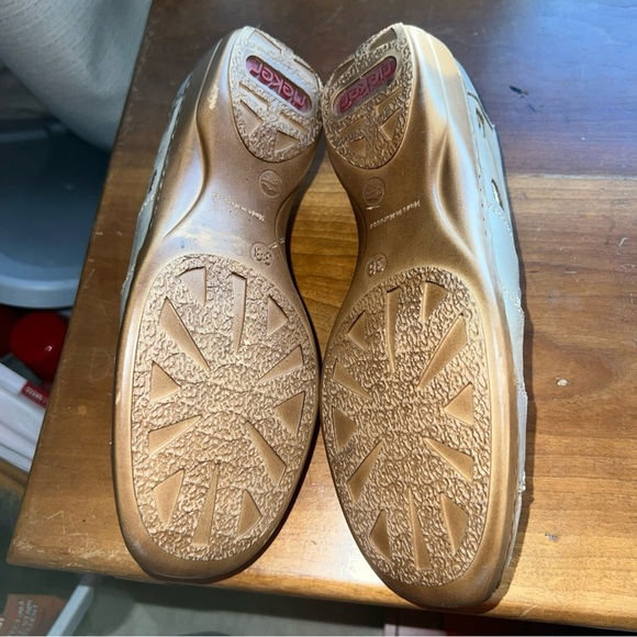 Reiker Shoes Doris 85 Loafers Flats Comfort Gray Leather Cutouts Size 7/EU 38 - Picture 9 of 11